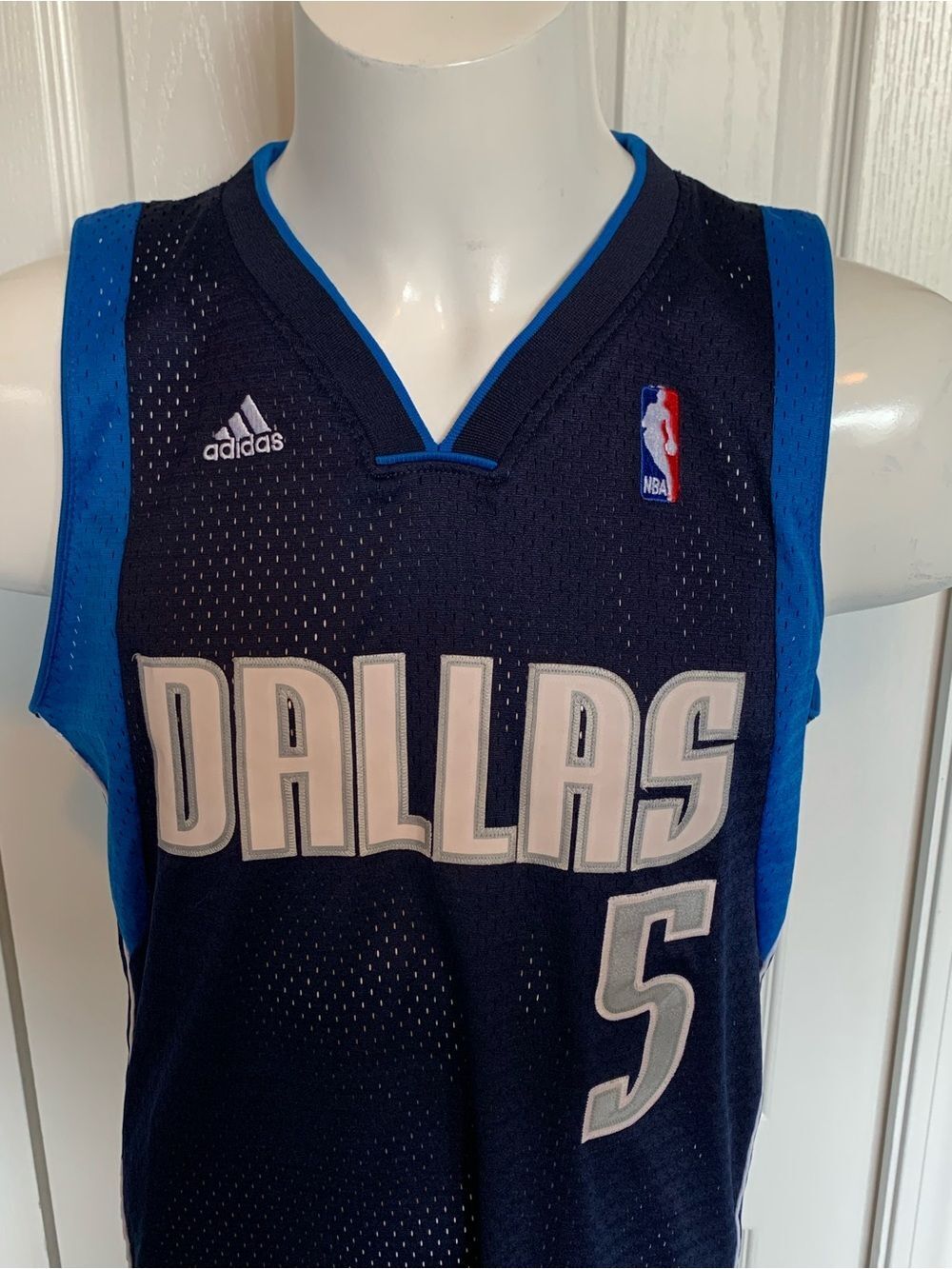 adidas Dallas Mavericks Navy and Royal Blue #5 Basketball Jersey - Picture 3 of 7